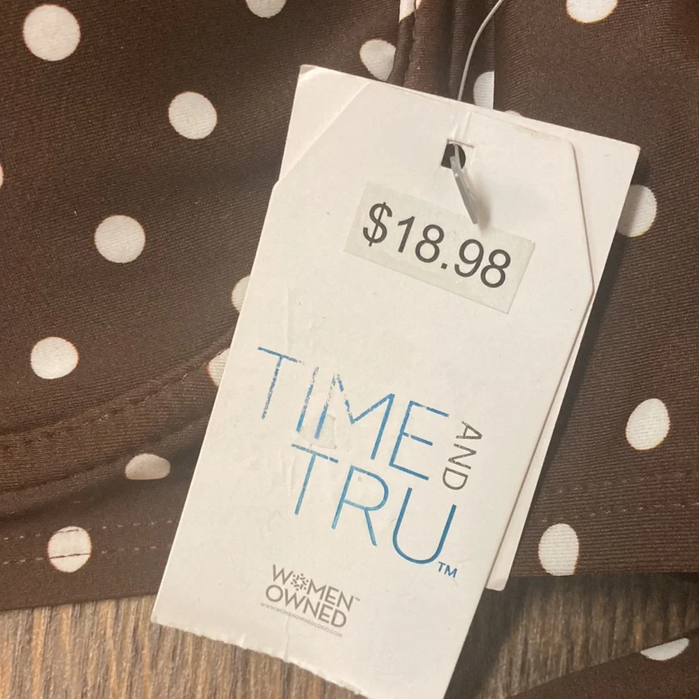 Time and Tru Brown Polka Dot 2 Piece Bikini - Picture 4 of 12